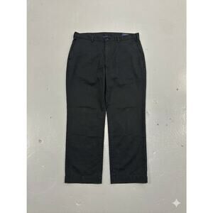 Polo Ralph Lauren Black Chinos 38x30 Stretch Classic Fit Mens Pants Flat Front